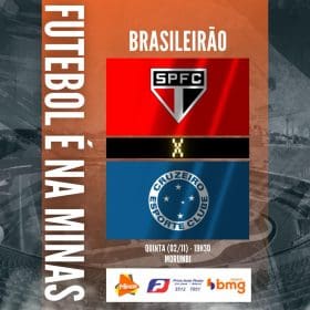 Com andamento da rodada, Raposa tem obriga&ccedil;&atilde;o da vit&oacute;ria. S&atilde;o Paulo x Cruzeiro. A Minas FM transmite.