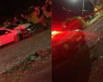 Divinópolis: Jovem com carro clonado foge de abordagem policial e bate carro em poste e muro de residência