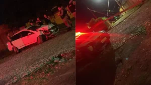 Divinópolis: Jovem com carro clonado foge de abordagem policial e bate carro em poste e muro de residência