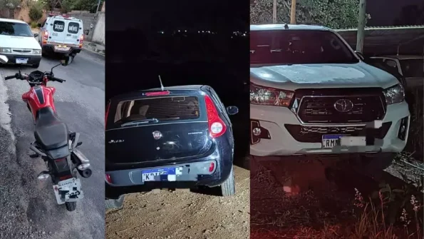Divinópolis: PM recupera 4 veículos furtados; acusados são presos
