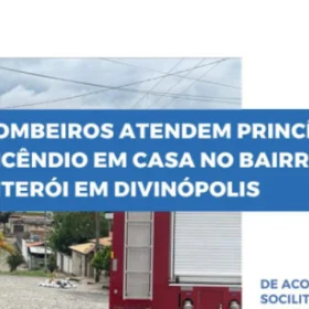Bombeiros atendem princípio de incêndio em casa no bairro Niterói em Divinópolis