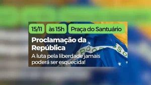 Proclama&ccedil;&atilde;o da Rep&uacute;blica: Divinopolitanos re&uacute;nem na Pra&ccedil;a do Santu&aacute;rio neste feriado