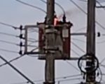 Transformador pega fogo na Av. Autorama, em Divin&oacute;polis