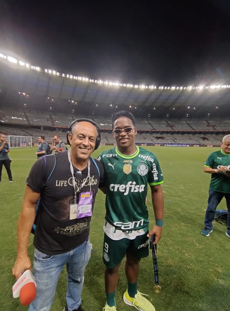 Oliveira Lima e Endrick craque do Palmeiras campe&atilde;o Brasileiro. Jogador do Real Madrid.