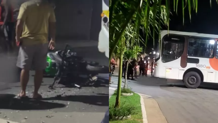 Motociclista fica ferido após batida com ônibus em Itaúna
