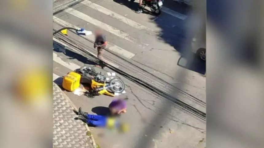 Motociclista fica ferido em acidente na avenida paraná com rua São Paulo