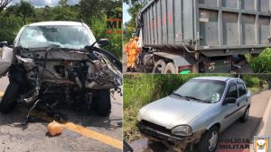 Acidente com tr&ecirc;s ve&iacute;culos deixa mulher ferida na BR-494 em Divin&oacute;polis