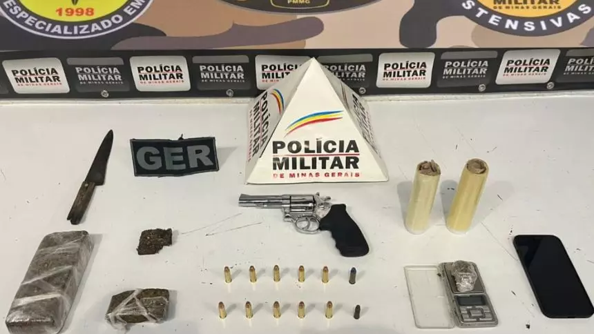 Divin&oacute;polis: Jovem &eacute; preso com drogas e muni&ccedil;&otilde;es no bairro Orion