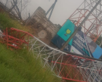 Torre da Minas FM é arrancada pela ventania desta quarta-feira