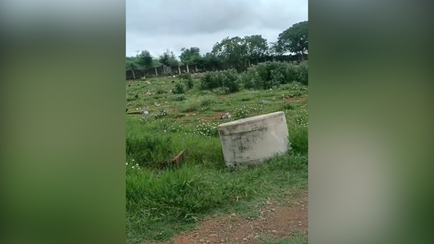 Uma moradora de Divinópolis denunciou o estado do Cemitério Parque da Colina, próximo ao aeroporto da cidade.
