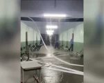 Veja vídeo: forro de escola municipal cede após temporal em Carmo do Cajuru