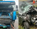 Motorista bate carro em carreta na MG-050 entre Divinópolis e Formiga
