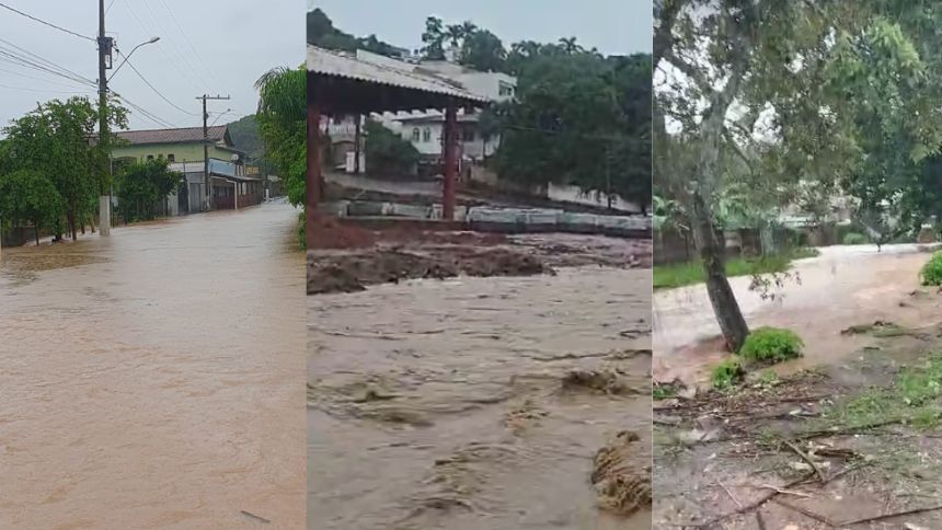 Chuva alaga ruas em Itapecerica nesta segunda (15)
