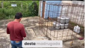 Ermida: 33 botijões cheios são levados durante a madrugada