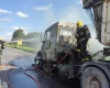 Carreta pega fogo entre Arcos e Formiga