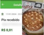 Golpista manda pix de 1 centavo à pizzaria e recebe pizza de papelão