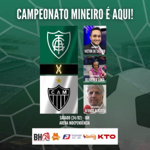 Final de cl&aacute;ssico Am&eacute;rica 1 x 1 Atl&eacute;tico pelo Campeonato Mineiro 2024