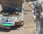 Pitangui: Motorista faz manobra para entrar em Posto de Combustíveis na BR-352, mas colide com moto