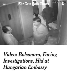 New York Times sugere que Bolsonaro se escondeu na Embaixada da Hungria
