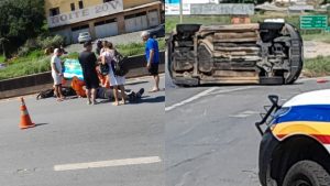 Motociclista fica ferido ap&oacute;s acidente na MG-050, em Divin&oacute;polis