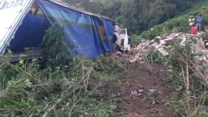 C&oacute;rrego Danta: Homem morre ap&oacute;s caminh&atilde;o cair em abismo de 100 metros na BR-262