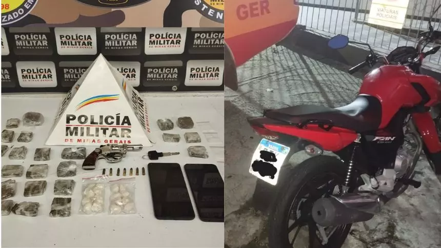 Divinópolis: PM recupera moto furtada e apreende drogas no Catalão
