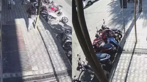 C&acirc;meras de seguran&ccedil;a flagram furto de moto no Centro de Divin&oacute;polis