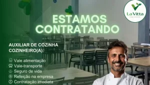 Restaurante La Vitta contrata auxiliar de cozinha