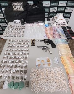Pará de Minas: PM prende suspeitos de tráfico e apreende vasta quantidade de drogas