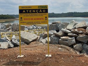 Cemig alerta: ultrapassar &aacute;rea de seguran&ccedil;a da UHE Cajuru pode causar acidentes fatais