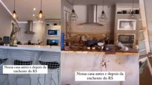 Influenciadora mostra antes e depois de casa inundada no RS: &lsquo;for&ccedil;a para recome&ccedil;ar&rsquo;