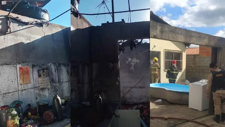 Formiga: Bombeiros combatem inc&ecirc;ndio em resid&ecirc;ncia