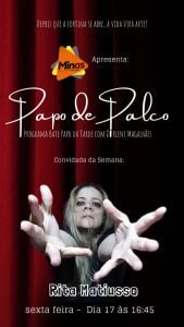 Quadro Papo de Palco Com Dirlene Magalh&atilde;es Ator Ricardo Silva e Com a Atriz Rita Matiusso