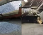Divinópolis: Buraco em obra da Prefeitura deixa caminhão inclinado no Sidil