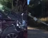 Pitangui: Carros derrubam poste na BR-352