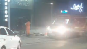 Veja vídeo: motociclista fica ferido após acidente no bairro Bom Pastor