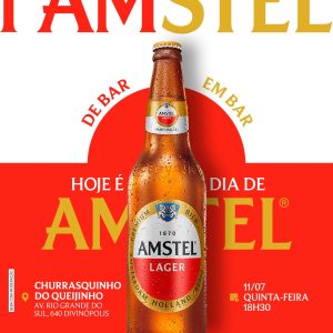 Amstel promove ação ” De bar em bar ” nesta Quinta Feira (11) no Churrasquinho do Queijinho