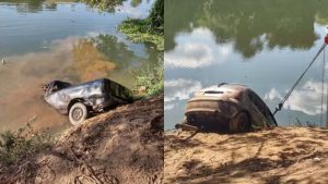 Veículos furtados são retirados da Cachoeira do Caixão, em Divinópolis