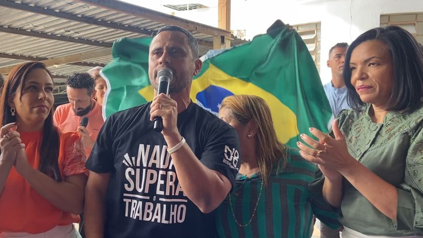 Gleidson Azevedo será o candidato a reeleição, juntamente com Janete Aparecida, candidata à vice (dir.). Foto: Portal MPA