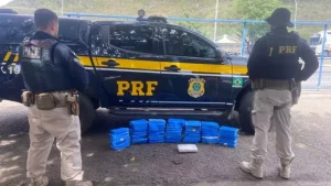 Homem &eacute; preso pela PRF ao transportar 58 kg de coca&iacute;na de Divin&oacute;polis para Para&iacute;ba