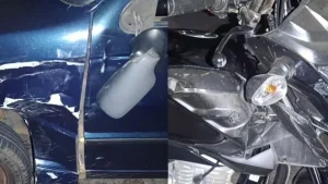 Pitangui: Gestante de 19 anos fica gravemente ferida em acidente entre moto e carro
