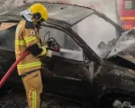 Perdigão: Caminhonete bate em árvore e pega fogo