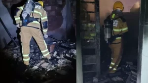 Oliveira: Bombeiros combatem inc&ecirc;ndio em resid&ecirc;ncia