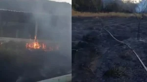Ita&uacute;na: Inc&ecirc;ndio na base do Morro do Bonfim atinge cerca de 15 hectares