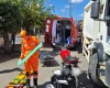 Arcos: Idoso de 72 anos é socorrido após colisão entre moto e caminhão