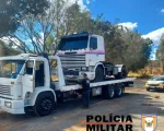 PM encontra na MG-050 caminhão roubado e ainda busca carga avaliada em mais de 700 mil reais