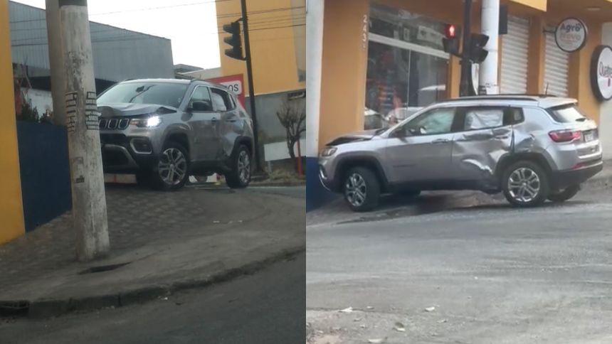 V&iacute;deo: Carro bate em fachada de pet shop na rua Goi&aacute;s, em Divin&oacute;polis