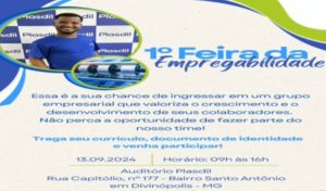 Divin&oacute;polis recebe em setembro Feira de Empregabilidade com vaga para contrata&ccedil;&atilde;o imediata