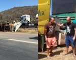 Vídeo: Motorista bêbado causa acidente com morte na BR-040 e é contido por populares