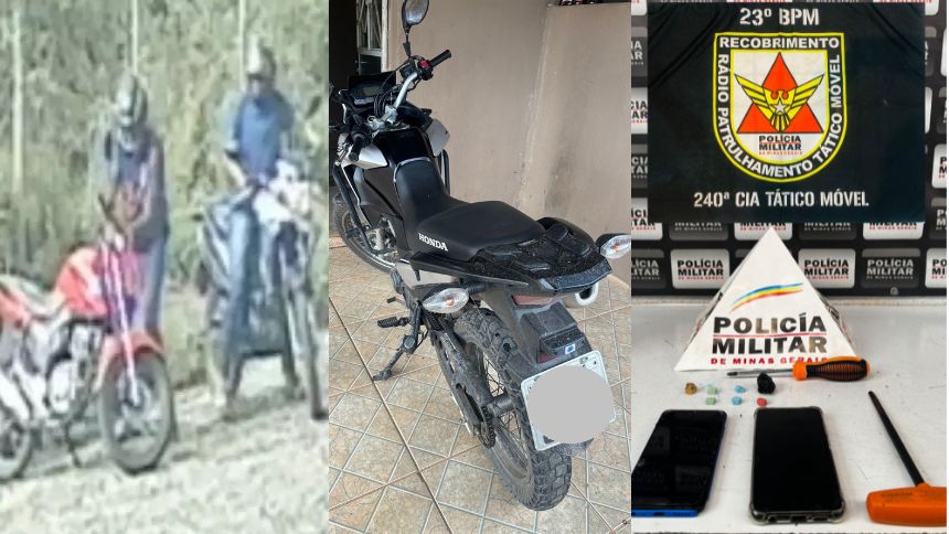 Dupla &eacute; detida ap&oacute;s furtar seis motos em cinco dias em Divin&oacute;polis e Cl&aacute;udio